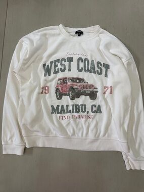 West Coast Malibu Graphic Crewneck Sweatshirt - White